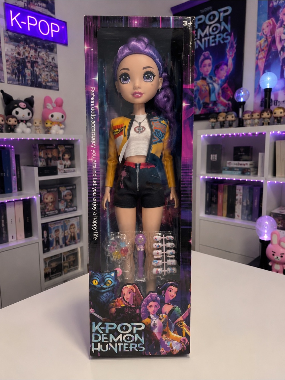 KPOP Demon Hunters Rumi Fashion Doll with Nails & Accessories – Large Doll